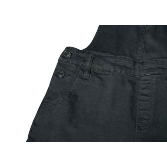 Pacsun Black Denim Overall Shorts With Lace-Up Front Women Size Small - Picture 9 of 13